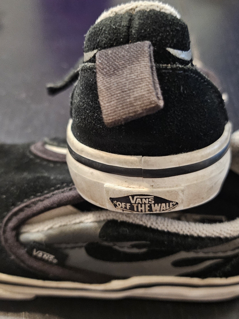 Vans Kids Black and White Low-Top Skate Sneakers with Heel Tab
